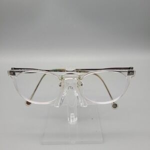 Red Rose Clear Eyeglasses Frames Handmade in Japan 49-18-145 Gunmetal Temples
